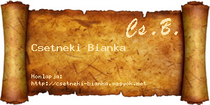 Csetneki Bianka névjegykártya